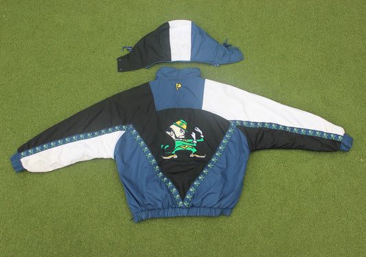 Vintage 90s | Notre Dame Pro Player Jacket w/Removable Hood (Starter-Like) | Size XL