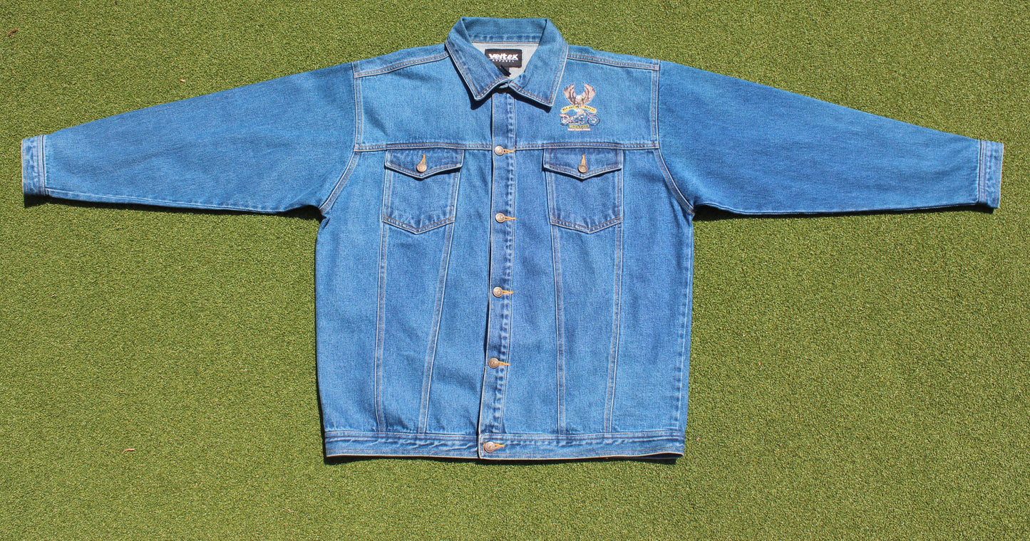 VINTAGE | Black Hog Saloon Jean Jacket | Size L