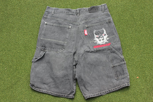 VINTAGE | Pitbull Embroidered Jorts | Size 38