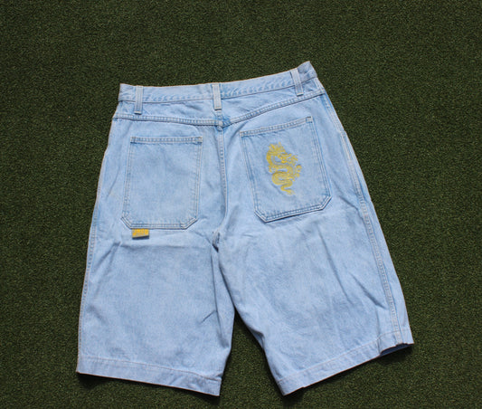 VINTAGE | JNCO Snake & Smoke Stacks Embroidered Jorts | Size 38