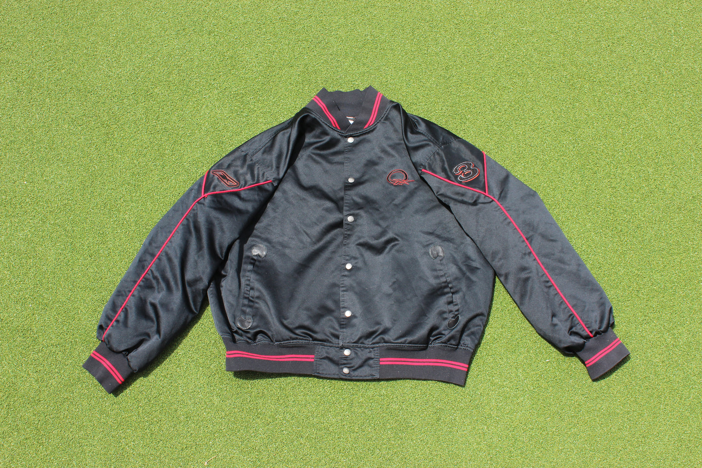 VINTAGE 00s | Reebok x Allen Iverson Satin Bomber Jacket | Size L