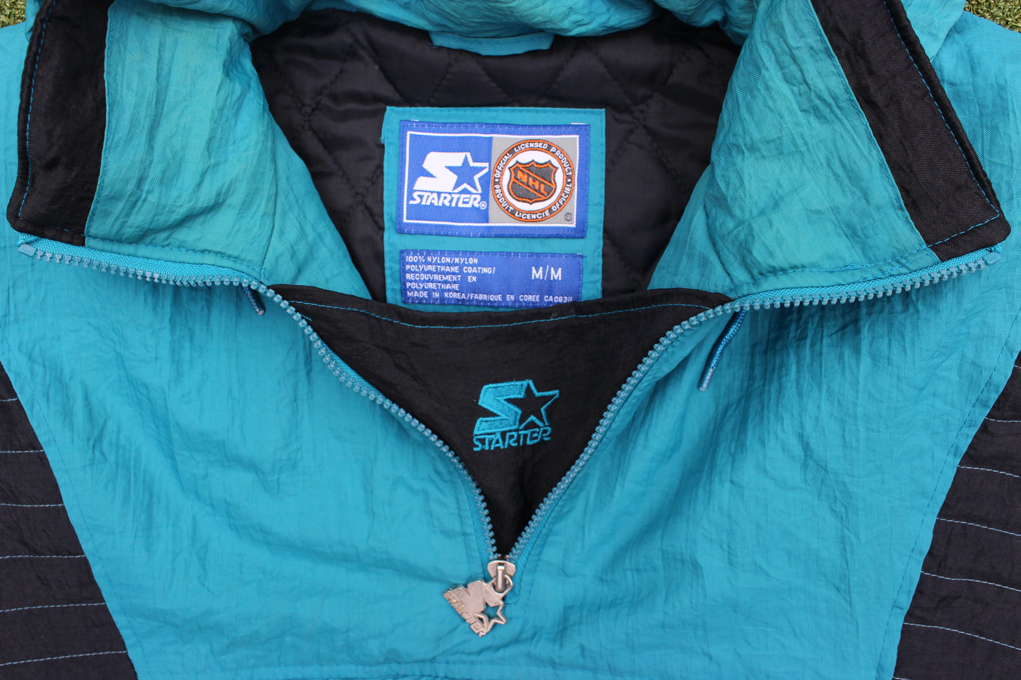 VINTAGE 90s | San Jose Sharks Starter Pullover Jacket | Size M