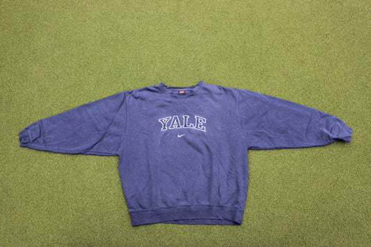 VINTAGE 00s | Yale University Nike Center Swoosh Crewneck | Size XL