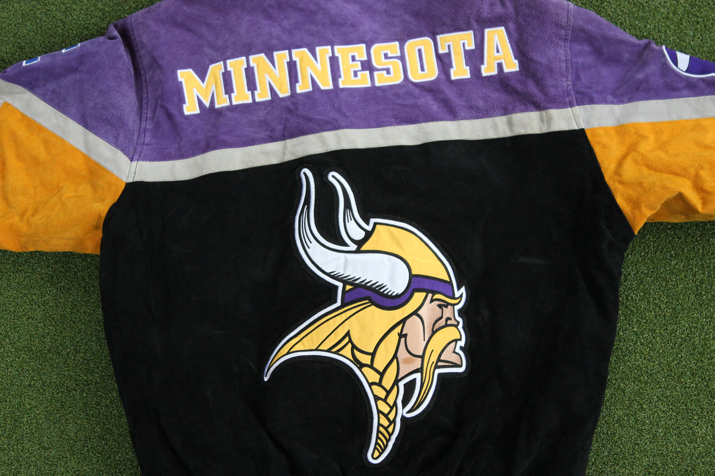 VINTAGE 90s | Minnesota Vikings Suede Jacket | Size L