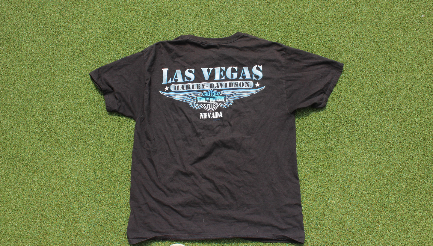 VINTAGE 00s | Harley Davidson Las Vegas Biker T-Shirt | Size L