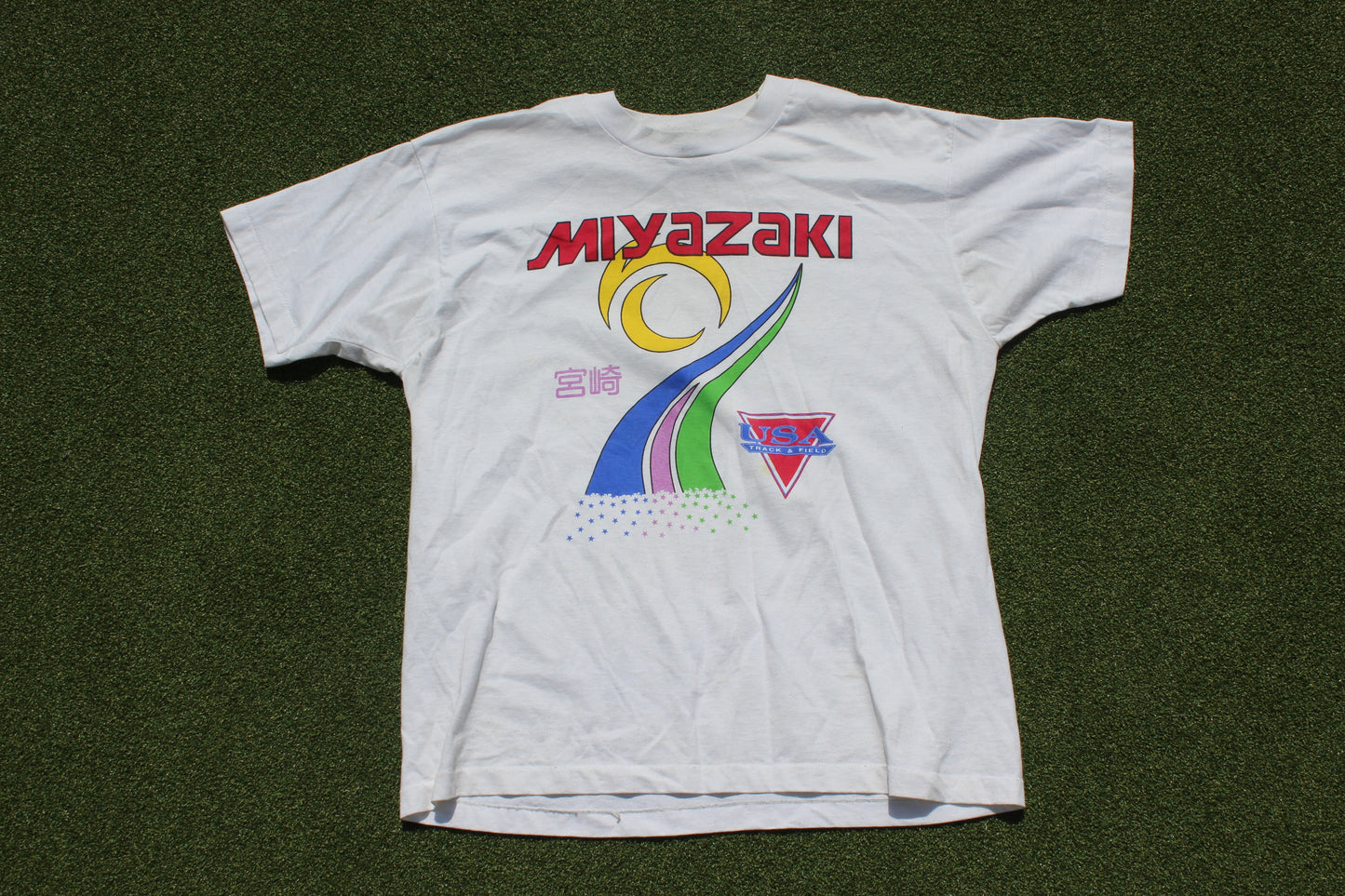 VINTAGE 90s | Miyazaki USA Track and Field T-Shirt｜Size XL