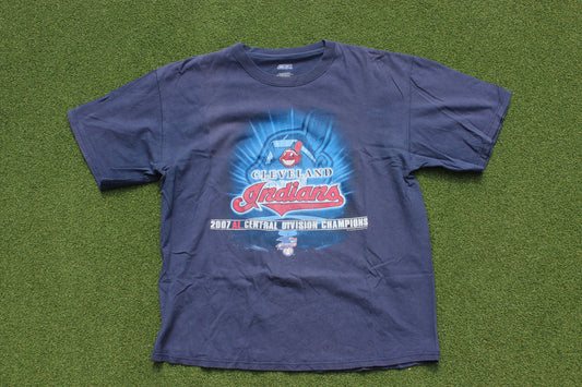 VINTAGE 00s | Cleveland Indians 2007 Division Champs T-Shirt | Size XL