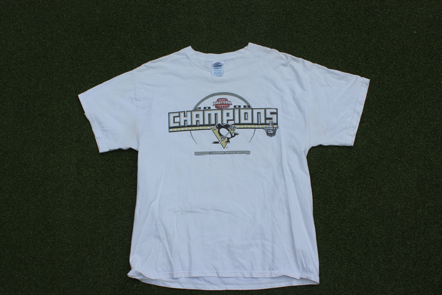 VINTAGE 00s | Pittsburgh Penguins 2008 Eastern Conference Champions T-Shirt | Size L