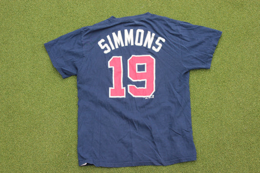 VINTAGE | Atlanta Braves Simmons #19 T-Shirt | Size M