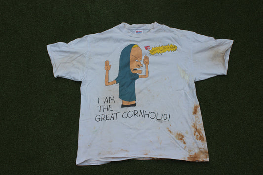 VINTAGE 90s | Bevis and Butthead MTV 1997 Paint T-Shirt | Size XL