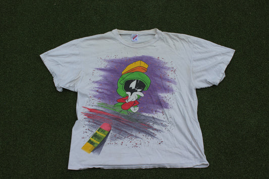 VINTAGE | Looney Tunes Marvin The Martian 1993 T-Shirt | Size XL