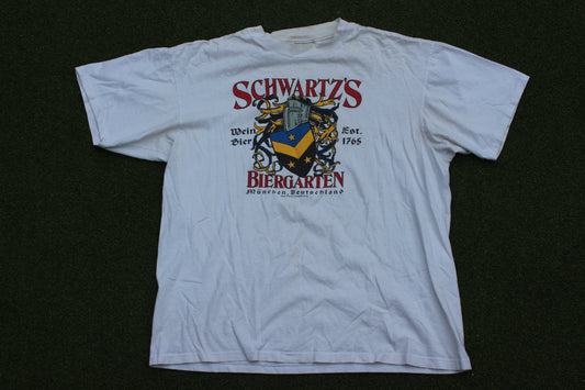 VINTAGE | Schwartz’s Biergarten 1992 T-Shirt | Size XL