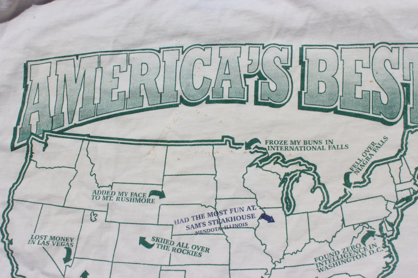 VINTAGE 90s | 1990s Sam's Steakhouse Best Of America Tour 1997 T-Shirt | Size XXL