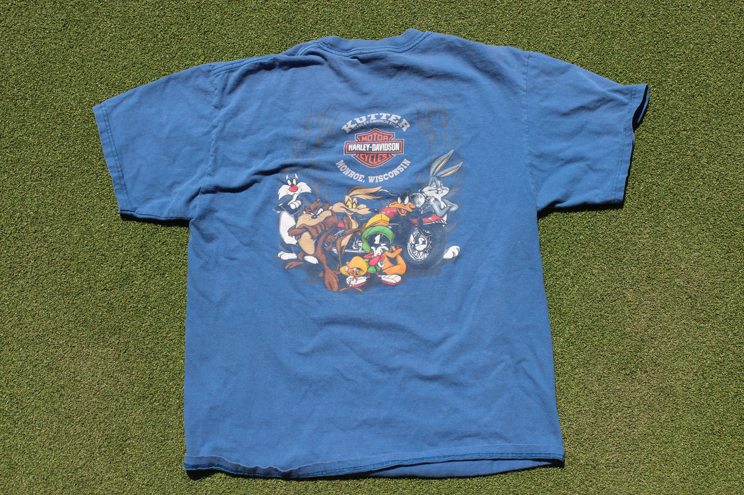 VINTAGE | Looney Tunes Harley Davidson T-Shirt | Size L