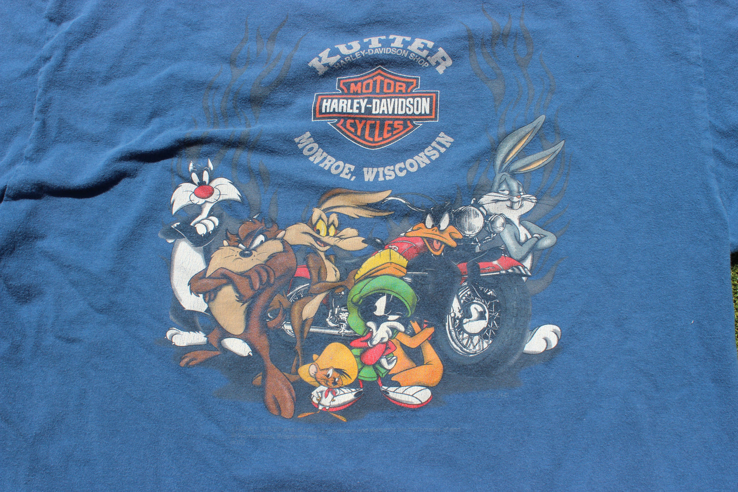 VINTAGE | Looney Tunes Harley Davidson T-Shirt | Size L