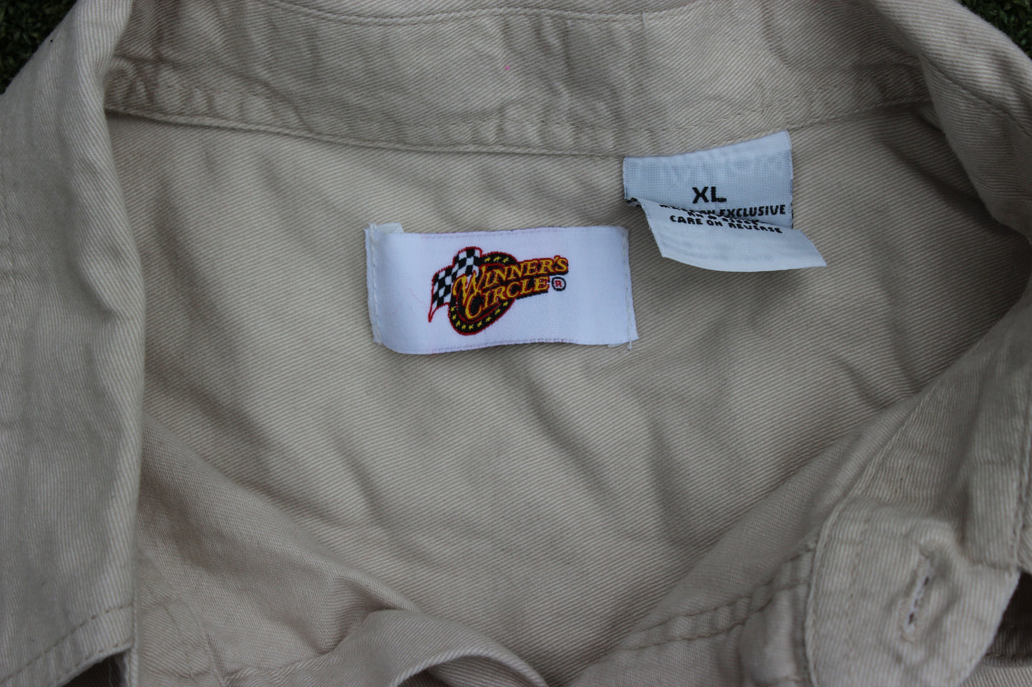 VINTAGE 00s | Dale Jr Tan Button Up | Size XL