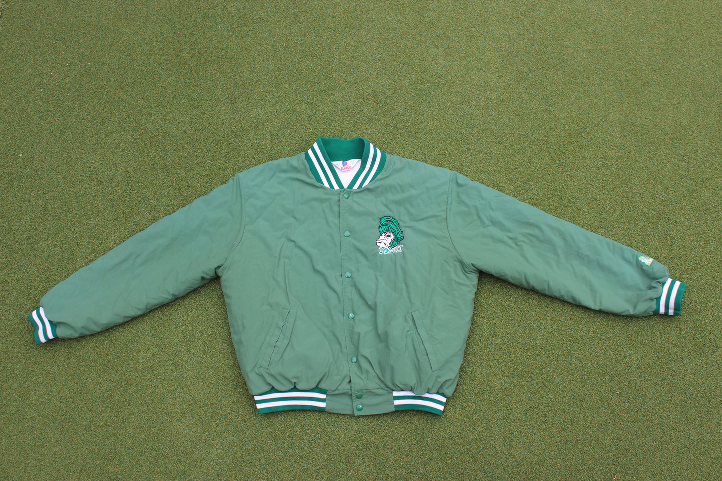 VINTAGE 90s | Michigan State University Spartans Bomber Jacket | Size XL