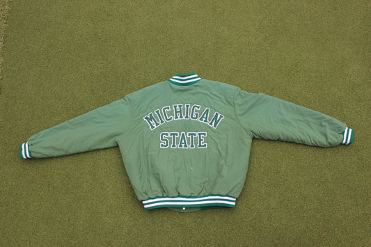 VINTAGE 90s | Michigan State University Spartans Bomber Jacket | Size XL